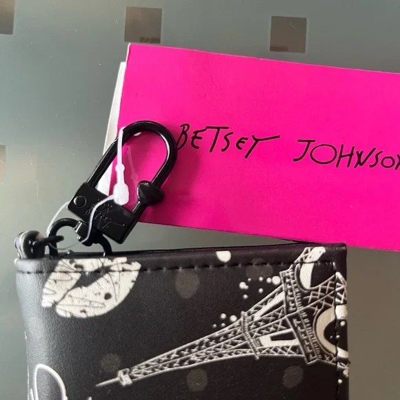 Betsey Johnson Black and White Paris themed Wallet - Picture 2 of 5